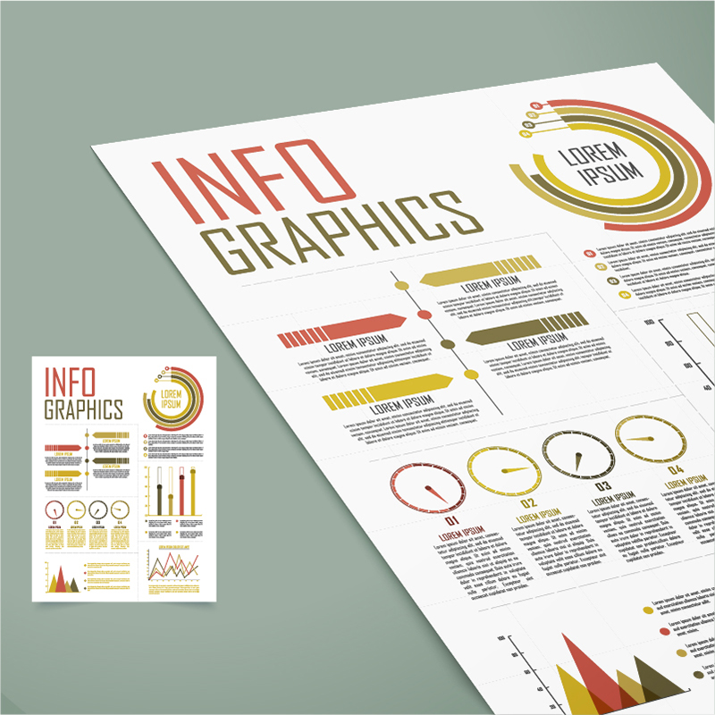 Stylish business infographics template layout with different graphs to show your data.